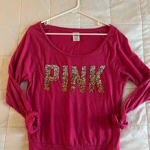 Victoria's Secret PINK Hot Pink Crewneck Tee